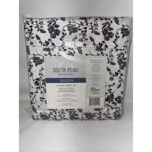 South Point Home Fashions Microfiber 6-piece Queen Sheet Set Branches Floral